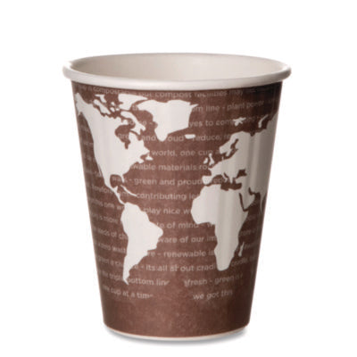 World Art Renewable and Compostable Insulated Hot Cups, 8 oz