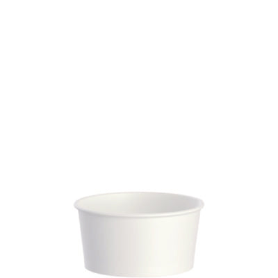 Double Poly Paper Food Container, 6 oz, 3.83" Diameter x 1.9