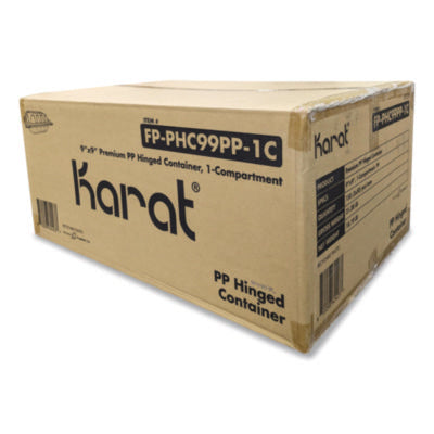 Polypropylene Plastic Hinged Container, 9 x 9 x 3, Black/Cle