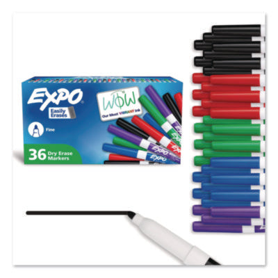 Low-Odor Dry Erase Marker Office Value Pack, Fine Bullet Tip