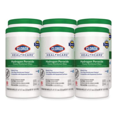 Hydrogen Peroxide Cleaner Disinfectant Wipes, 9 x 6.75, Unsc