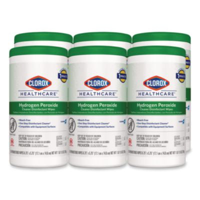 Hydrogen Peroxide Cleaner Disinfectant Wipes, 5.75 x 6.75, U