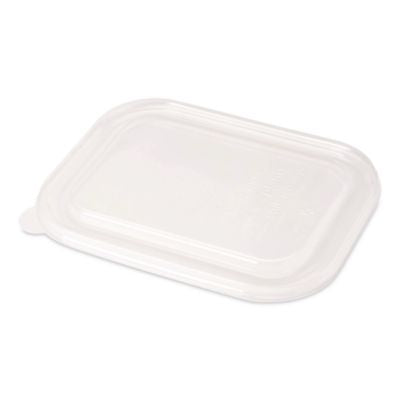 PLA Lids for Fiber Containers, 6.3 x 8.2 x 0.5, Clear, Plast