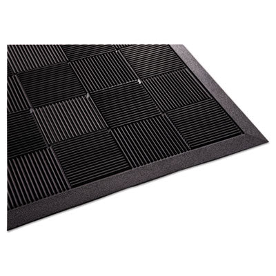 Parquet Scraper Mat, Black Blade Ribbed Rubber Surface, 24"