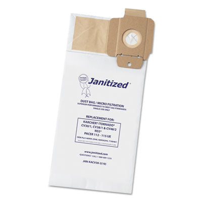 Vacuum Filter Bags Designed to Fit Karcher/Tornado CV30/1, C
