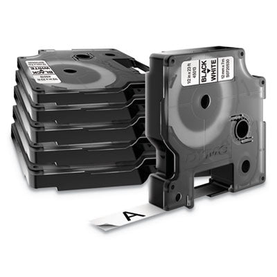 D1 Standard Labels, 0.5" x 23 ft, Black Print on White Tape,