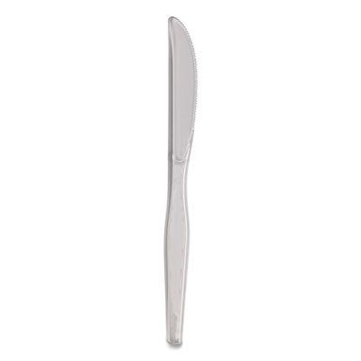 Heavyweight Polystyrene Cutlery, Knife, Plastic, Clear, 1,00