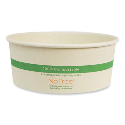 No Tree Wide Paper Bowls, 24 oz, 5.9" Diameter x 2.4" h, Nat
