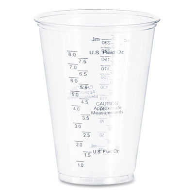 PET Graduated Medical and Dental Cups, 10 oz, Plastic, Clear