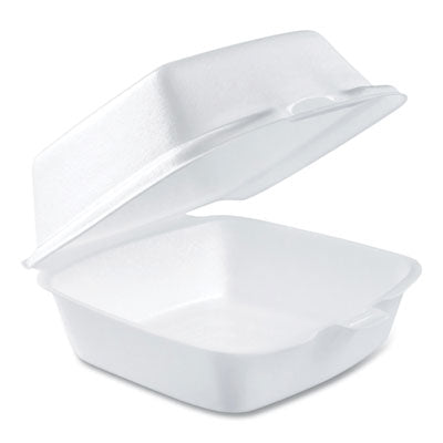 Foam Hinged Lid Containers, 5.38 X 5.5 X 2.88, White, 500/ca