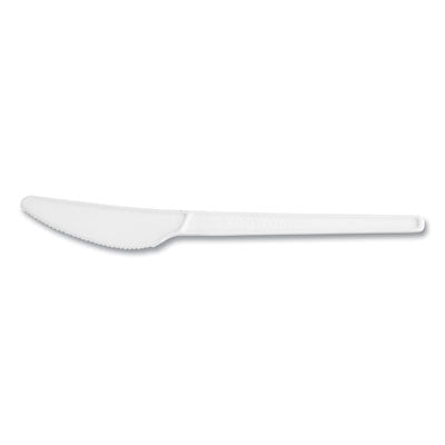 White CPLA Cutlery, General Purpose Knife, Plastic, White, 1