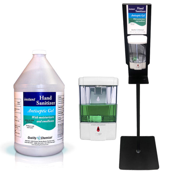 Hand Sanitizer, Dispenser & Floor Stand