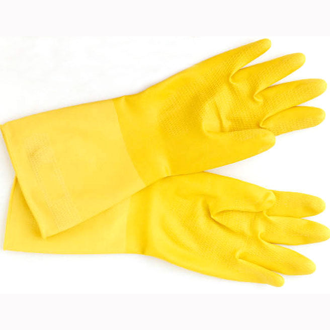 Gloves - Yellow Flock Lined - 12 pair