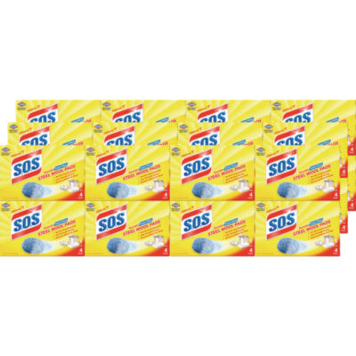 Steel Wool Soap Pads, Steel, 4/Box, 24 Boxes/Carton