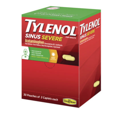 Sinus Severe Acetaminophen Daytime Pain Reliever Caplet, 2 C