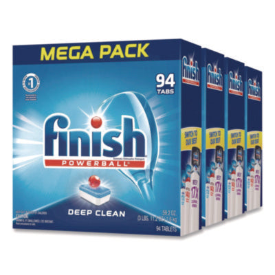 Powerball Dishwasher Tabs, Fresh Scent, 94/Box, 4 Boxes/Cart