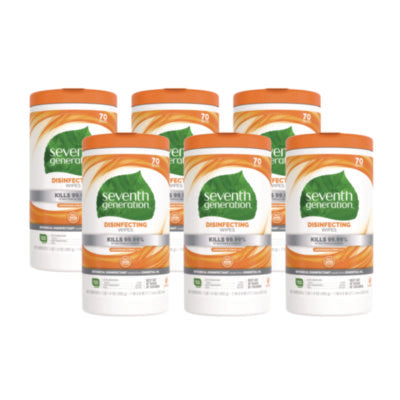 Botanical Disinfecting Wipes, 7 x 8, Lemongrass Citrus, 70 C