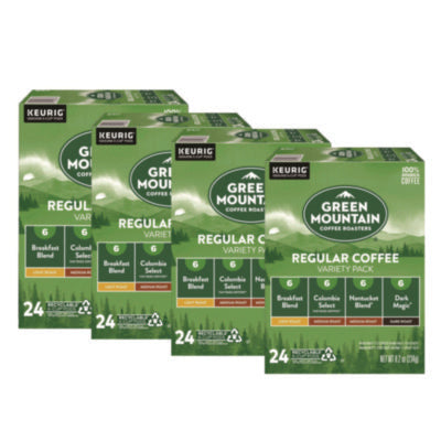 Regular Variety Pack Coffee K-Cups, Assorted Flavors, 96/Car