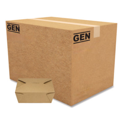 Reclosable Kraft Take-Out Box, 48 oz, 6.93 x 5.62 x 2.4, Bro