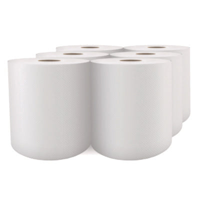 Select Roll Paper Towels, 1-Ply, 7.88" x 1,000 ft, White, 6/