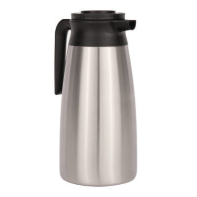 Thermal Vacuum Pitcher, 64 oz, Stainless Steel/Black