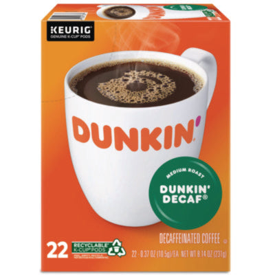 K-Cup Pods, Dunkin' Decaf, 22/box