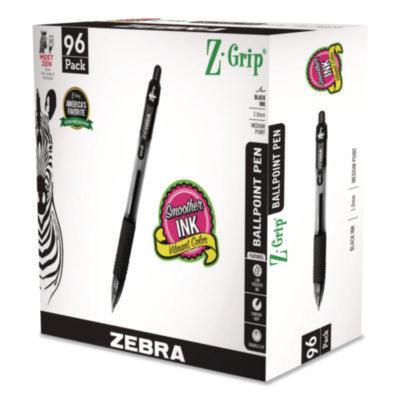 Z-Grip Ballpoint Pen, Retractable, Medium, 1 mm, Black Ink,