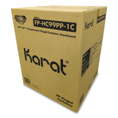 Polypropylene Plastic Hinged Container, 9.35 x 9.22 x 3.17,