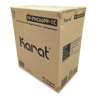 Polypropylene Plastic Hinged Container, 6 x 6 x 3, Black/Cle