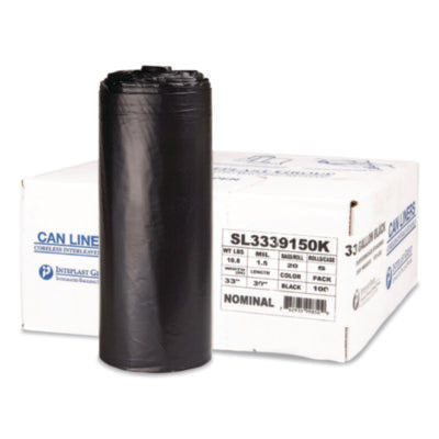 Low-Density Commercial Can Liners, 33 gal, 1.5 mil, 33" x 39