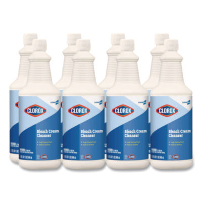 CloroxPro Bleach Cream Cleanser, 32 oz Bottle, 8/Carton