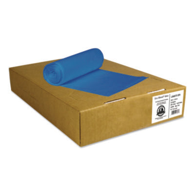 Eco Blend Max Can Liners, 60 gal, 0.8 mil, 38" x 58", Blue,