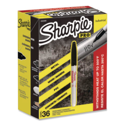 Industrial Permanent Marker Value-Pack, Fine Bullet Tip, Bla