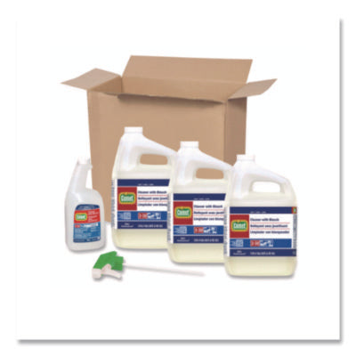 Cleaner with Bleach, Liquid, (3) 1 gal Bottle, (1) Empty Bot