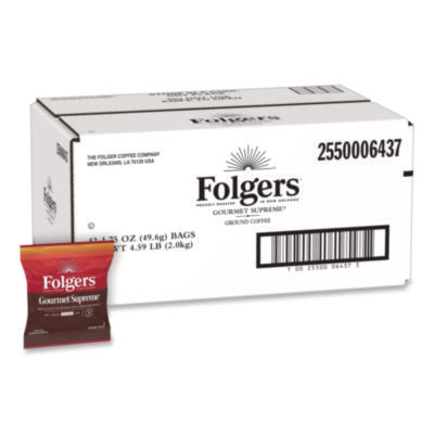 Gourmet Supreme Ground Coffee, Fraction Pack, 1.75 oz, 42/Ca