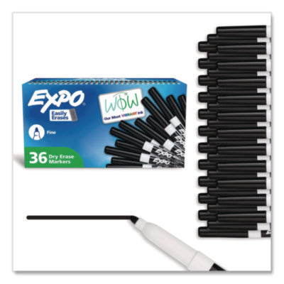 Low-Odor Dry-Erase Marker Value Pack, Fine Bullet Tip, Black