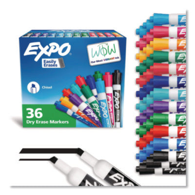 Low Odor Dry Erase Vibrant Color Markers, Broad Chisel Tip, 