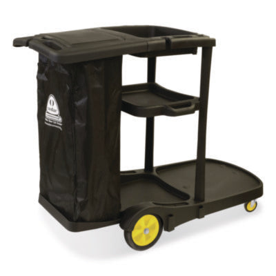 Premier Janitor Cart, 2 Shelves, Plastic, 18.25 x 44.5 x 38,