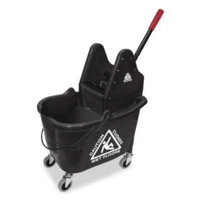 Premier Downpress Mop Bucket and Wringer, 32 to 35 qt, Black