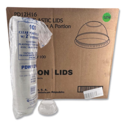 PET Lids, Fits 5 oz and 8 oz Sundae Cup, 100/Sleeve, 10/Slee
