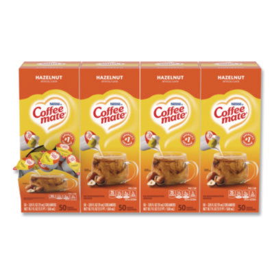 Liquid Coffee Creamer, Hazelnut, 0.38 oz Mini Cups, 50/Box,