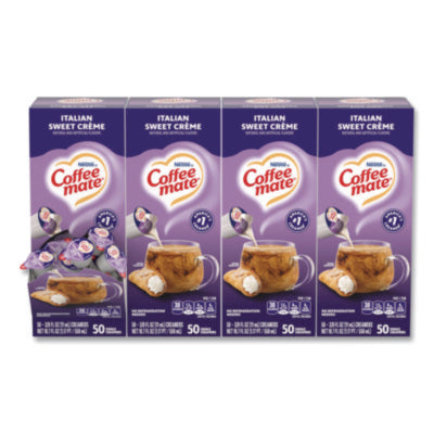 Liquid Coffee Creamer, Italian Sweet Cream, 0.38 oz Mini Cup