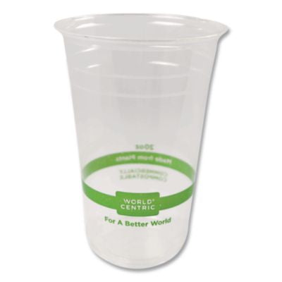 PLA Clear Cold Cups, 20 oz, Plastic, Clear, 1,000/Carton