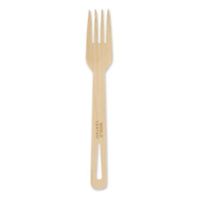Bamboo Cutlery, Fork, Paper, Natural, 2,000/Carton