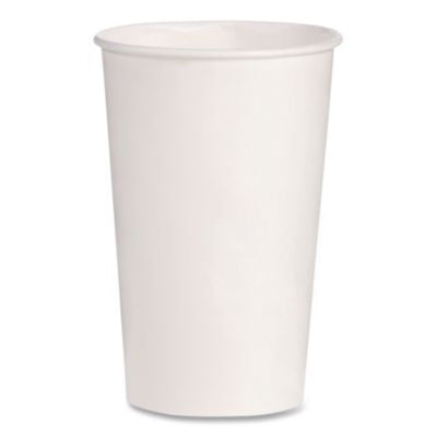 Double Sided Poly (DSP) Paper Cold Cups, 16 oz, White, 50 Cu