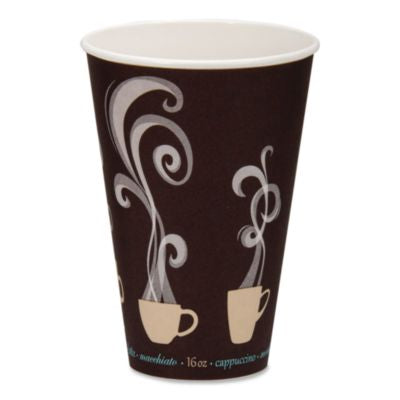 Thermoguard Insulated Paper Hot Cups, 16 oz, Steam Print Des