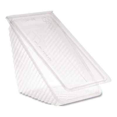 Plastic Hinged Lid Sandwich Container, 3.25 x 6.5 x 3, Clear