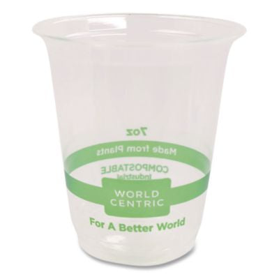 PLA Clear Cold Cups, 7 oz, Plastic, Clear, 2,000/Carton