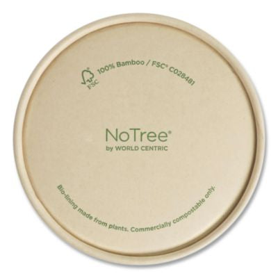 Paper Lids for Bowls, 4.6" Diameter, Brown, 500/Carton