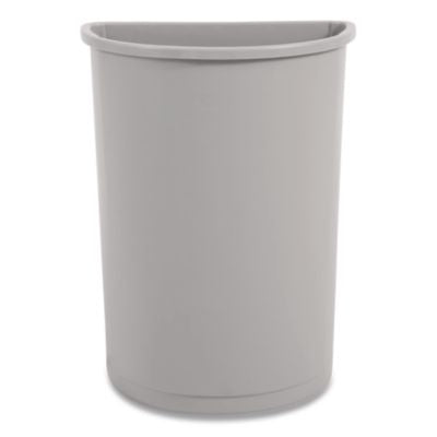 Untouchable Half-Round Plastic Receptacle, 21 gal, Plastic,